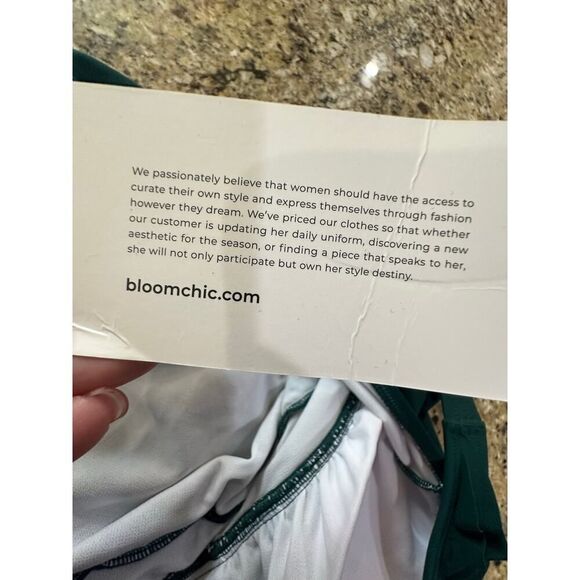 Bloomchic SZ 26 Ruffle Trim Adjustable Strap Gathered Sculpt Waist Swim Dress - Picture 9 of 16